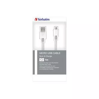 VERBATIM kábel Mirco B USB Cable Sync & Charge 100cm Silver 48862 O2 polep