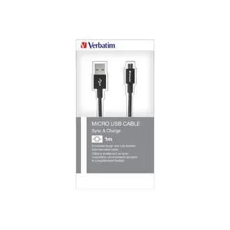 VERBATIM kábel Mirco B USB Cable Sync & Charge 100cm Black 48863 O2 polep