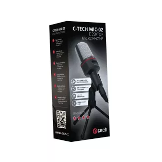 C-TECH stolný mikrofón MIC-02, 3, 5" stereo jack, 2.5m