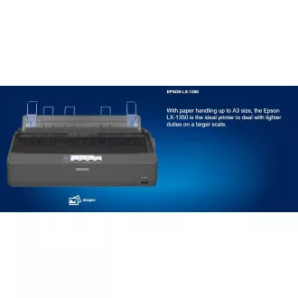 EPSON tlačiareň ihličková LX-1350, A3, 9 ihiel, 357 zn / s, 1 + 4 kópiu, USB 2.0, LPT, RS232 EPSON tlačiareň ihličková LX-1350, A3, 9 ihiel, 357 zn / s, 1 + 4 kópiu, USB 2.0, LPT, RS232