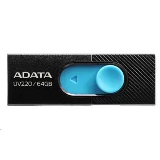 ADATA Flash Disk 64GB UV220, USB 2.0 Dash Drive, čierna / modrá