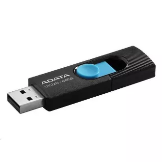 ADATA Flash Disk 64GB UV220, USB 2.0 Dash Drive, čierna / modrá