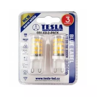 TESLA - LED G9000330-5PACK, žiarovka, G9, 3W, 230V, 300lm, 15 000h, 3000K teplá biela, 360 ° 2ks v