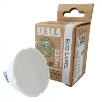 TESLA - LED MR163530-4, žiarovka GU5,3 MR16, 3,5 W, 12 V, 230 lm, 25 000 h, 3000 K teplá biela, 100 °