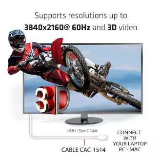 Club3D Kábel aktívny USB typ C na HDMI 2.0 4K60Hz UHD, 1, 8m