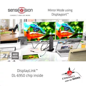 Club3D Dokovacia stanica USB-A alebo USB-C, 10v1 2xDP, 6xUSB, 1xRJ45, 1x3.5mm, čierna Club3D Dokovacia stanica USB-A alebo USB-C, 10v1 2xDP, 6xUSB, 1xRJ45, 1x3.5mm, čierna