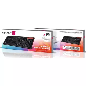 CONNECT IT Multimediálna bezdrôtová klávesnica, CZ + SK layout, čierna