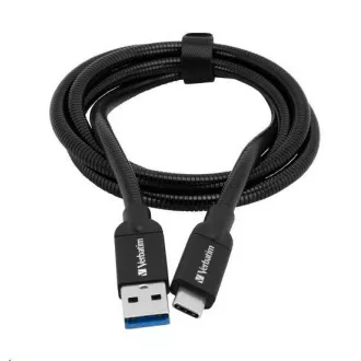 VERBATIM kábel USB 3.1 Type-C do USB-A Stainless Steel Cable 100cm GEN2 (Black) VERBATIM kábel USB 3.1 Type-C do USB-A Stainless Steel Cable 100cm GEN2 (Black)