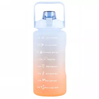 Motivačná športová fľaša 2l, Sivá