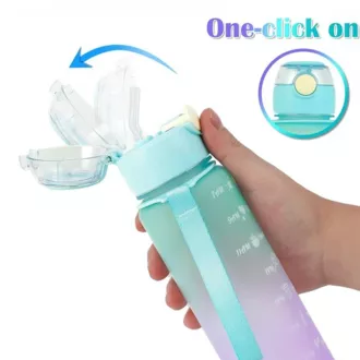 Motivačná športová fľaša 2l, Sivá