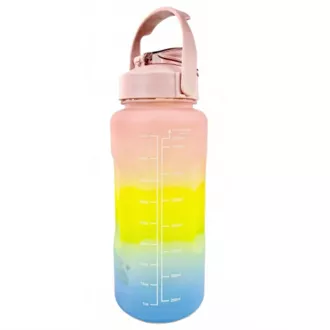 Motivačná športová fľaša 2l, Tmavo tyrkysová