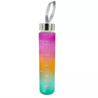 Motivačná športová fľaša 3v1, 2000 ml + 900 ml + 300 ml, Čierna