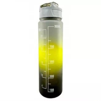 Motivačná športová fľaša 3v1, 2000 ml + 900 ml + 300 ml, Čierna