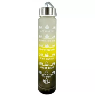 Motivačná športová fľaša 3v1, 2000 ml + 900 ml + 300 ml, Čierna