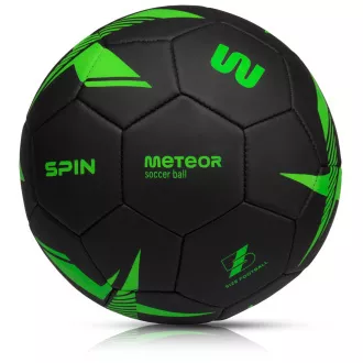 Futbalová lopta MTR SPIN, veľ. 5, čierno-zelený Futbalová lopta MTR SPIN, veľ. 5, čierno-zelený