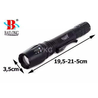 Baterka Bailong BL-8668, LED typu CREE XM-L T6 + výstražná násada