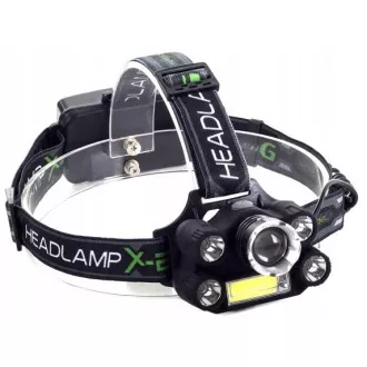Čelovka CREE 1 x XM-L T6 + 4 x silný Q5 biely + 1 x silný COB + ZOOM opasok