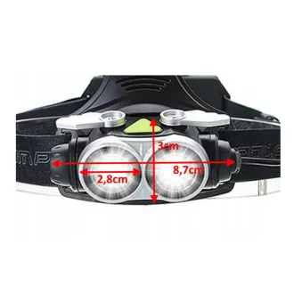 USB čelovka LED CREE, ľad typu 2x XM-L T6X USB čelovka LED CREE, ľad typu 2x XM-L T6X