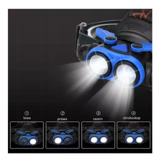 USB čelovka LED CREE, ľad typu 2x XM-L T6X USB čelovka LED CREE, ľad typu 2x XM-L T6X