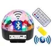 Diskotéková svietiaca Bluetooth USB guľa + diaľkový ovládač
