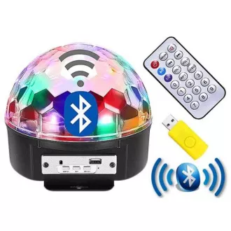Diskotéková svietiaca Bluetooth USB guľa + diaľkový ovládač Diskotéková svietiaca Bluetooth USB guľa + diaľkový ovládač