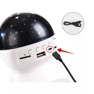 Nočné LED projektor hviezd s USB, Čierna