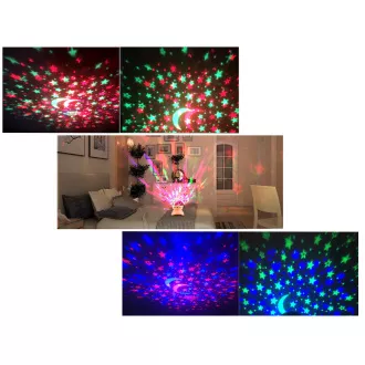 Nočný LED projektor hviezd s USB, Ružová