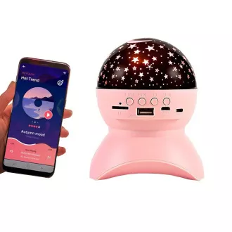 Nočný LED projektor hviezd s USB, Ružová