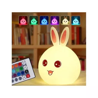 Detská nočná LED lampička ZAJAČIK + RGB ovládač