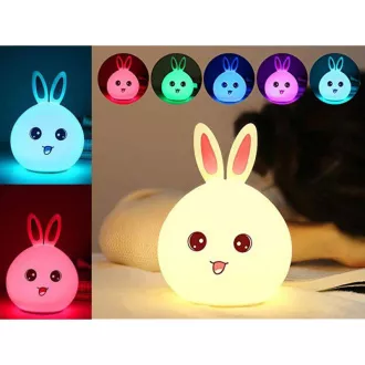 Detská nočná LED lampička ZAJAČIK + RGB ovládač