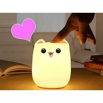 Detská nočná LED lampička MAČKA RGB