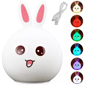 Detská nočná LED lampička ZAJAČIK + USB kábel