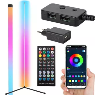 Podlahová rohová RGB LED lampa, s ovládačom Podlahová rohová RGB LED lampa, s ovládačom
