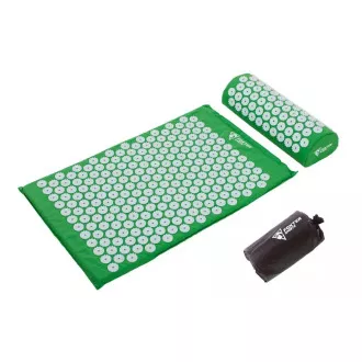 Akupresúrna PREMIUM podložka na cvičenie s vankúšikom 67x42x2 cm, Čierna