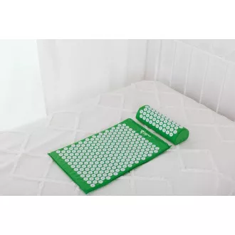 Akupresúrna PREMIUM podložka na cvičenie s vankúšikom 67x42x2 cm, Čierna