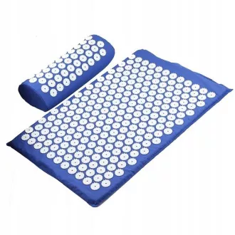 Akupresúrna PREMIUM podložka na cvičenie s vankúšikom 67x42x2 cm, Čierna
