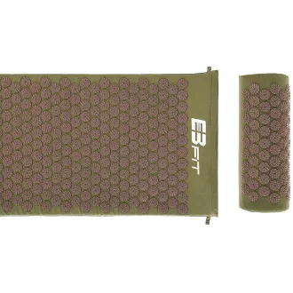 Akupresúrna PREMIUM podložka na cvičenie s vankúšikom 67x42x2 cm, Maskáč khaki