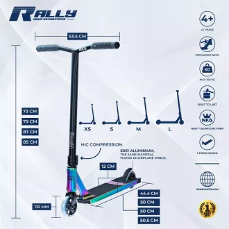 Freestyle kolobežka NKD Rally V4 Matt Rainbow Freestyle kolobežka NKD Rally V4 Matt Rainbow