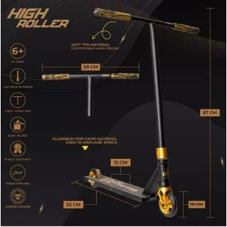 Freestyle kolobežka Story High Roller Stunt, Čierno-zlatá