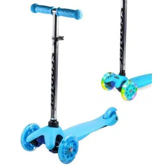 Kolobežka trojkolesová MINI SCOOTER so svietiacimi kolieskami, modrá - Rozbalené Kolobežka trojkolesová MINI SCOOTER so svietiacimi kolieskami, modrá - Rozbalené