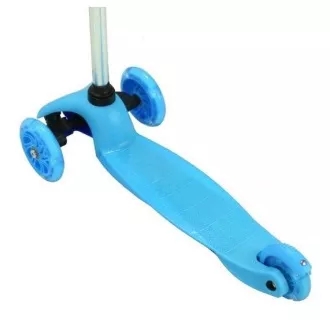 Kolobežka trojkolesová MINI SCOOTER so svietiacimi kolieskami, modrá