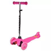 Kolobežka trojkolesová MINI SCOOTER so svietiacimi kolieskami, ružová