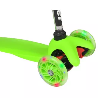 Kolobežka trojkolesová MINI SCOOTER so svietiacimi kolieskami, zelená
