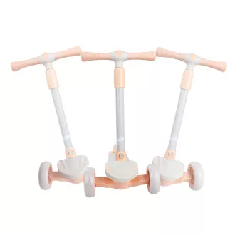 Detská trojkolesová kolobežka Story Mini Friends s LED kolieskami scooter, biela