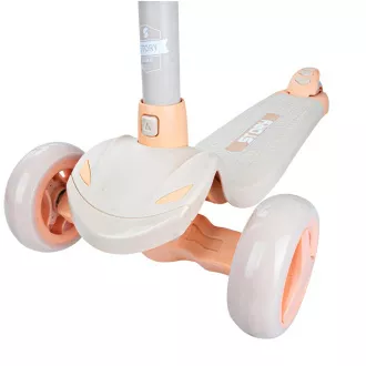 Detská trojkolesová kolobežka Story Mini Friends s LED kolieskami scooter, biela