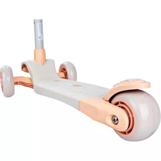 Detská trojkolesová kolobežka Story Mini Friends s LED kolieskami scooter, biela