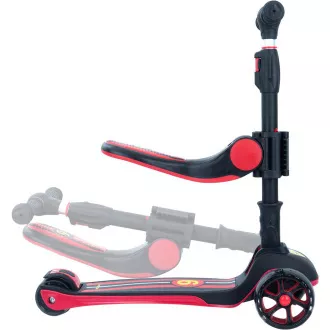 Detská trojkolesová kolobežka Story 2v1 Deluxe so svietiacimi kolieskami mini scooter, čierno-červená Detská trojkolesová kolobežka Story 2v1 Deluxe so svietiacimi kolieskami mini scooter, čierno-červená