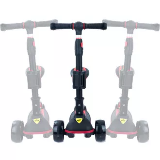 Detská trojkolesová kolobežka Story 2v1 Deluxe so svietiacimi kolieskami mini scooter, čierno-červená Detská trojkolesová kolobežka Story 2v1 Deluxe so svietiacimi kolieskami mini scooter, čierno-červená