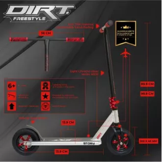 Skladacia kolobežka Story Dirt Freestyle Scooter, čierna Skladacia kolobežka Story Dirt Freestyle Scooter, čierna