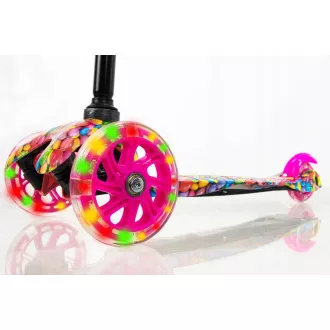 Kolobežka trojkolesová MINI SCOOTER so svietiacimi kolieskami, BONBON